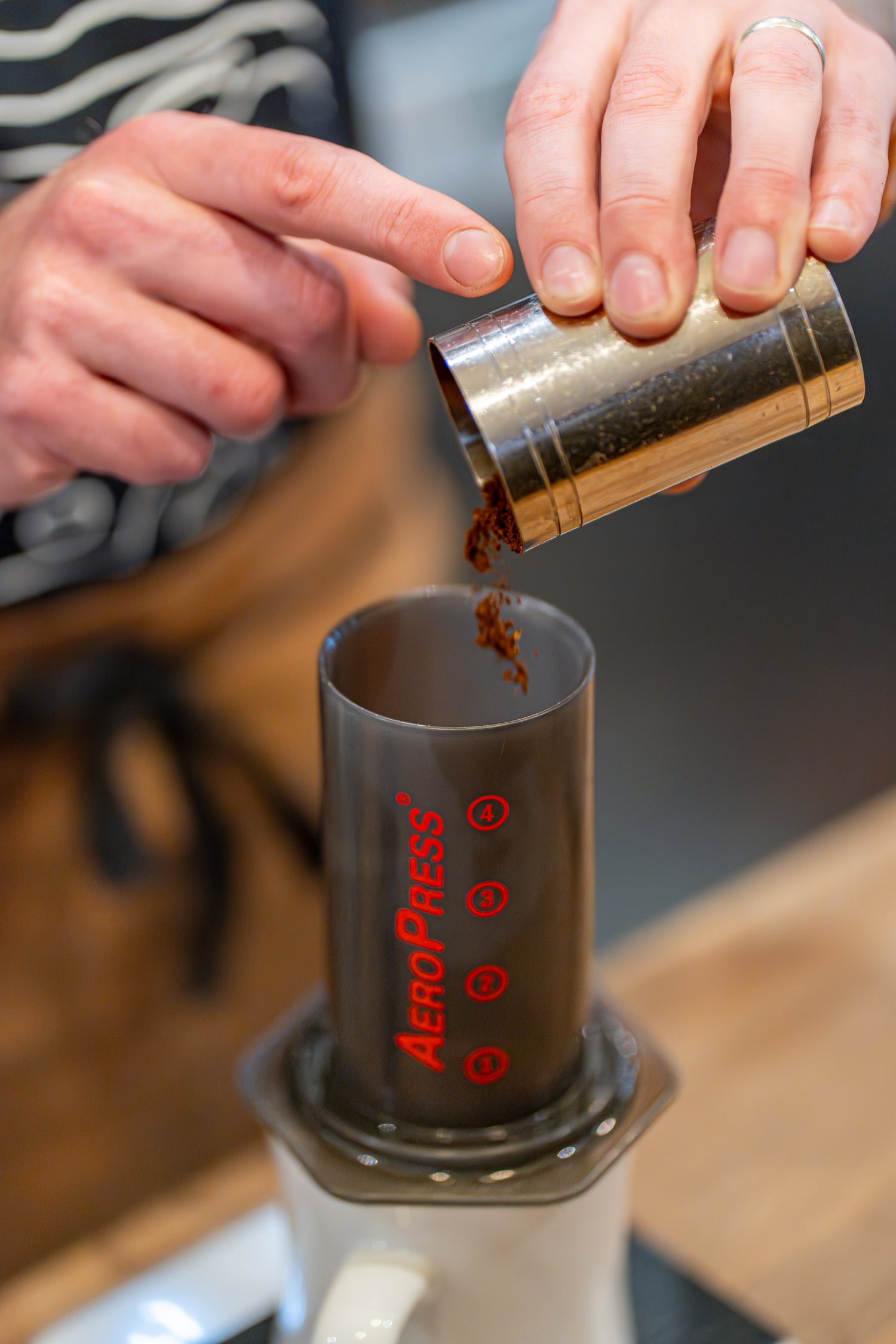 Brewing with an Aeropress and filter coffee beans