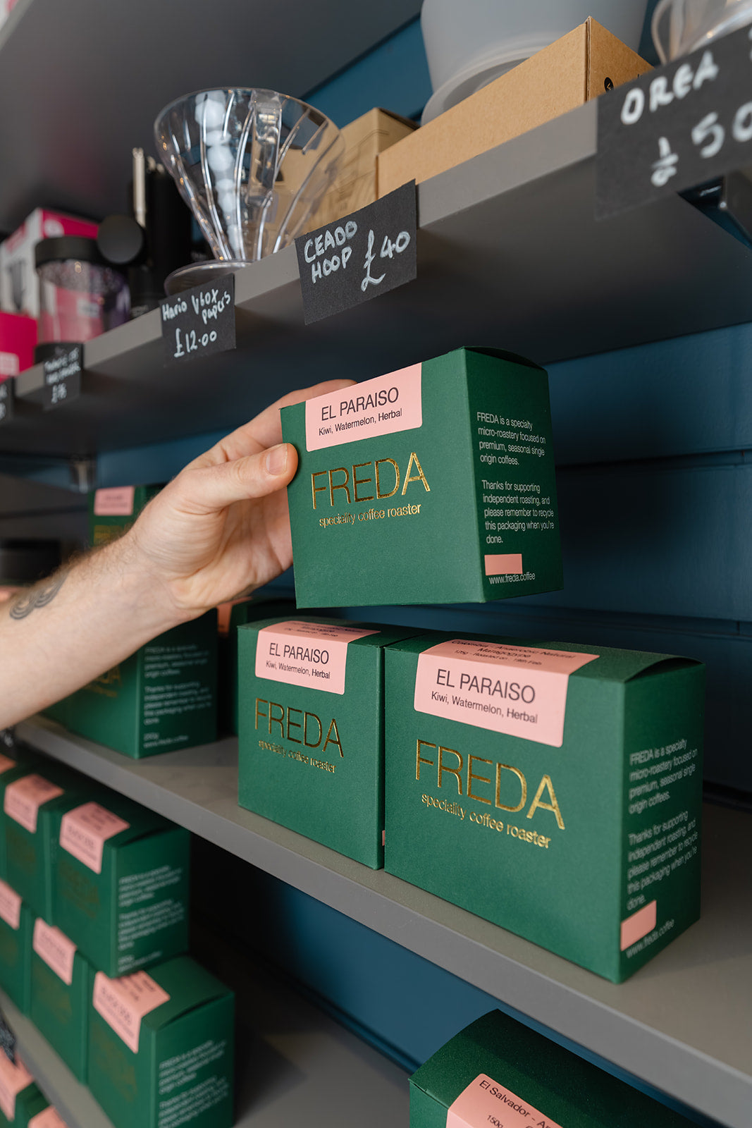 Freshly roasted specialty coffee prepared for subscription customers in the UK