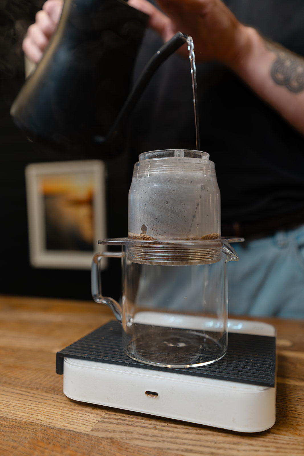 Brewing Speciality coffee beans in Bond Street Coffee, with the Orea Z1 pour over filter coffee brewer