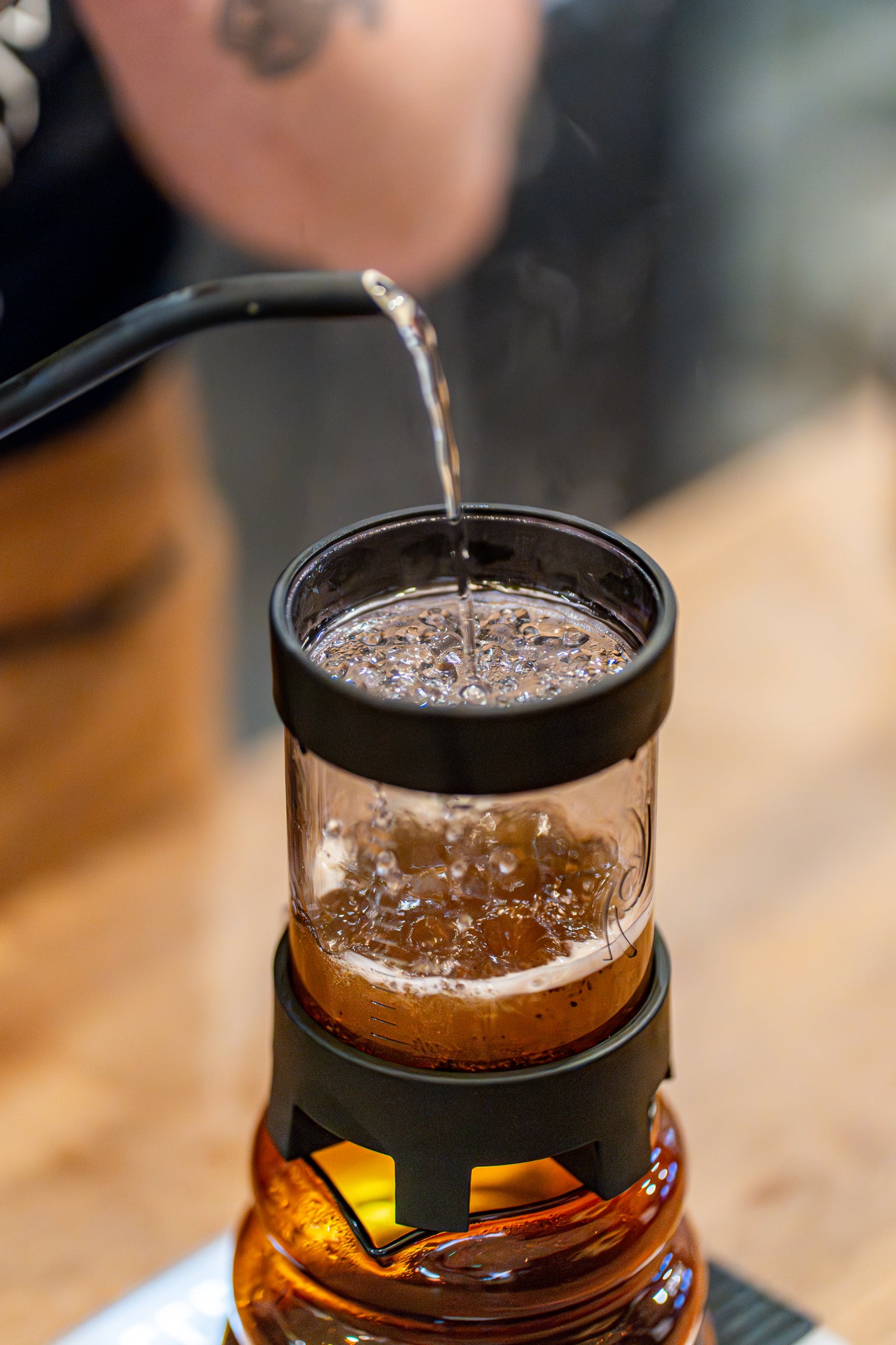 Single Origin Freda Coffee being brewed in a Next Level Pulsar coffee brewer